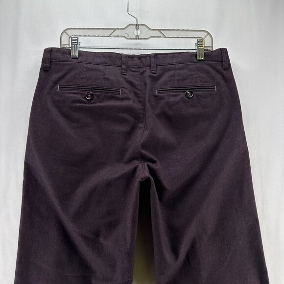 Ted Baker London Lommy Classic Fit Pants Men Sz 32R Chambray Straight Dark Plum - Picture 5 of 12